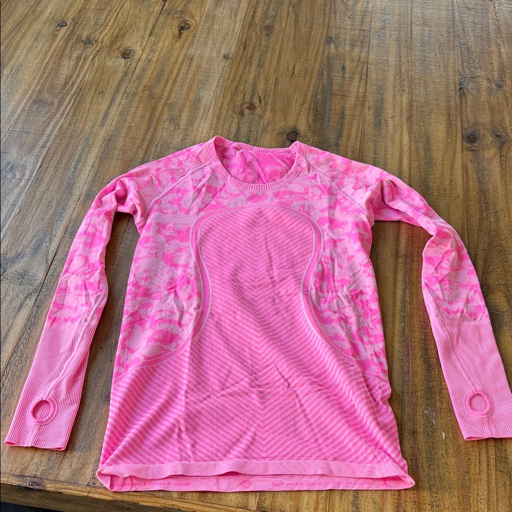 lululemon athletica Pink Seamless Long Sleeve Athletic Top